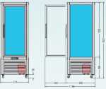 KBS K�hlvitrine Prisma 400 TN/PG mit Drehgestell 5 Etagen