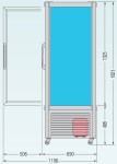KBS Panoramatiefk�hlvitrine Prisma 400 TBV/PF / Silber