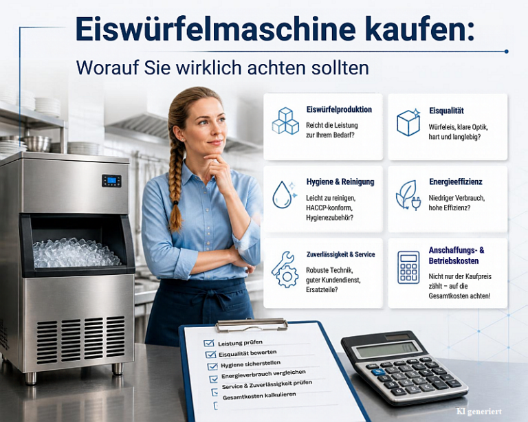 Ratgeber zum Kauf einer Eiswürfelmaschine, KI-generiert