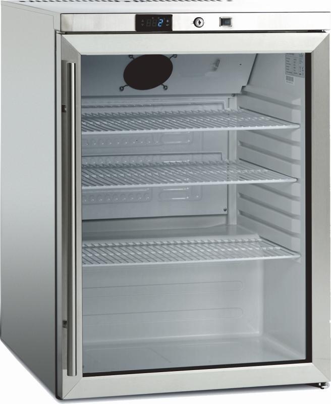 Bild 1: Esta Edelstahl Glastür Kühlschrank SK-145-G