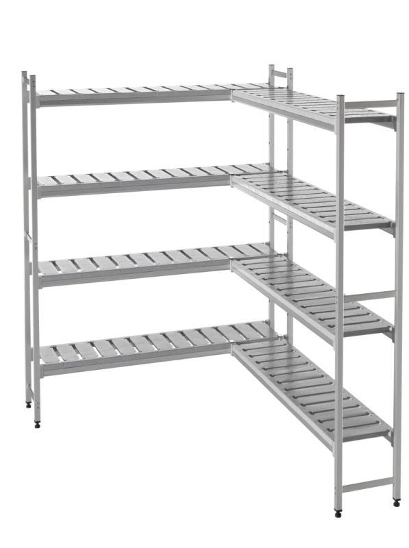 Bild 1: Regaleinrichtung L-förmig für KBS Kühlzelle EVO80-08