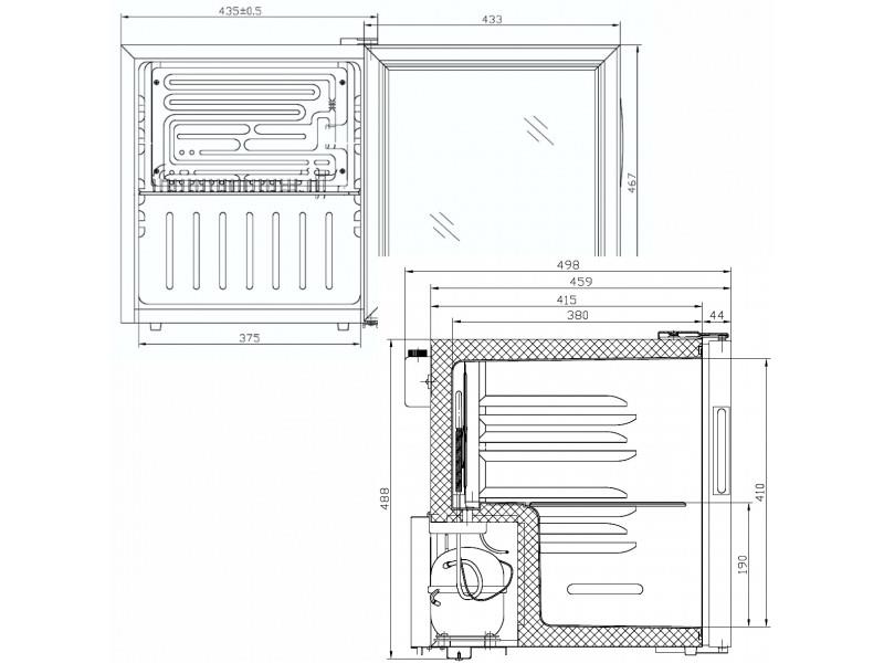 Bild 4: Esta Iarp Glastür Kühlschrank Counter 50-Black
