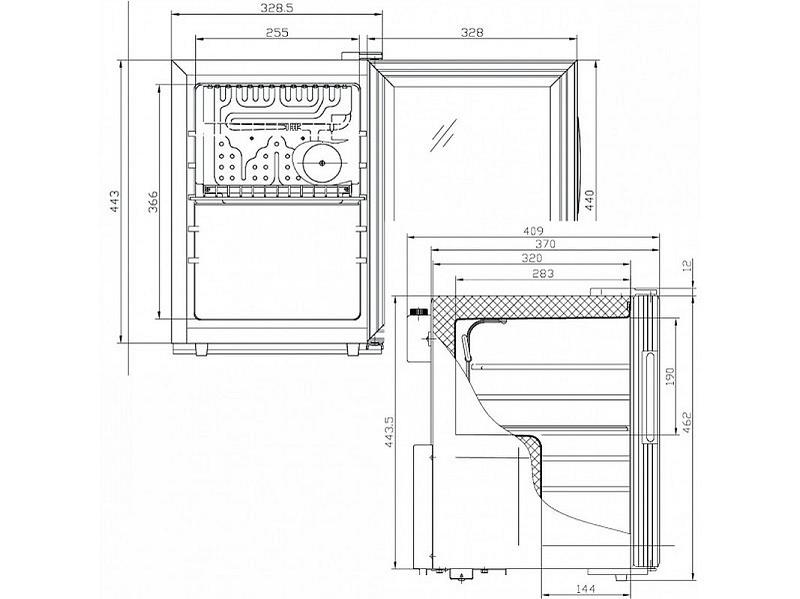 Bild 3: Esta Iarp Glastür Kühlschrank Counter 21-Black