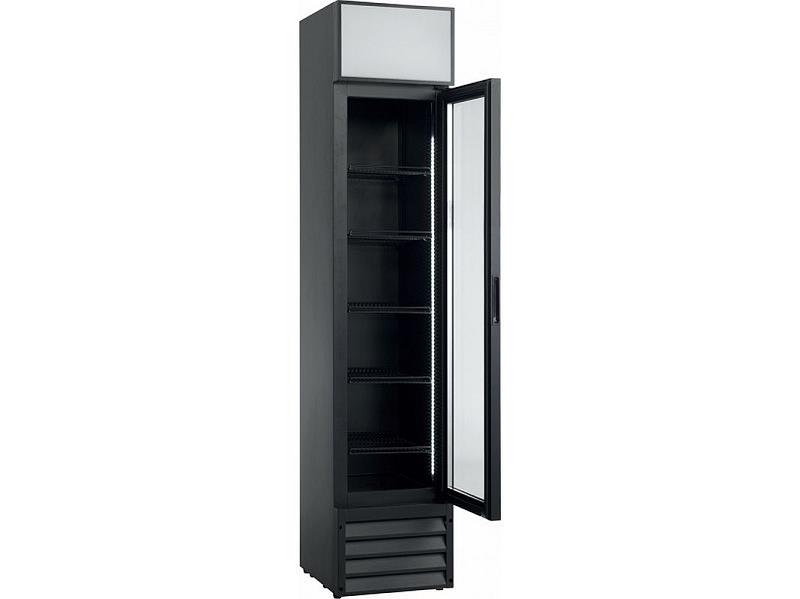 Bild 3: Esta Kühlschrank mit Glastür und Leuchtaufsatz - SD 217-E black