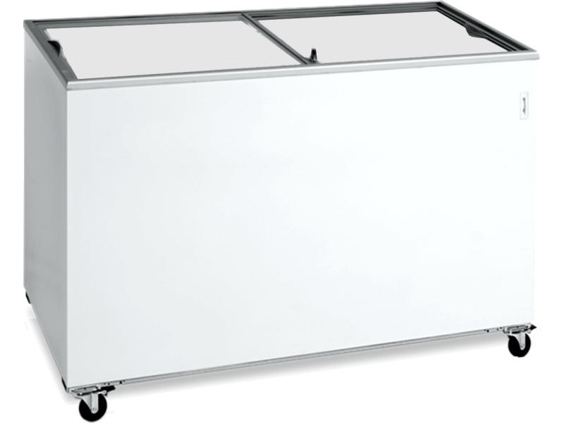 Bild 1: Esta Kühltruhe BC400SG mit Glasschiebedeckeln