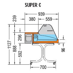 Bild 2: KBS Mehrzweckvitrine Super 1250 C gebogene Scheibe