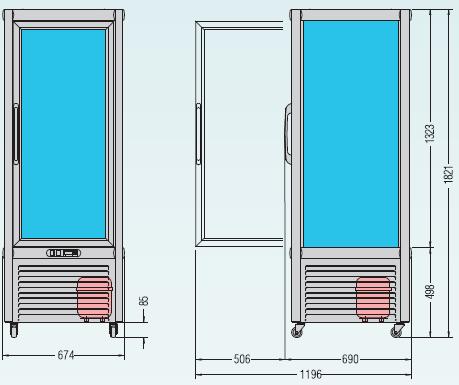 Bild 3: KBS Panoramavitrine Prisma 400 TN/PG-Silber mit Drehgestell 5 Et