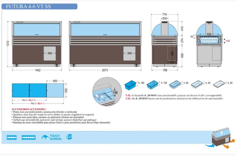 Bild 3: KBS Salatbar für GN-Behälter Buffet Frutiger 6K
