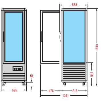 Bild 3: KBS Panoramavitrine Snelle 351 R LED Bronze mit 6 Glasablagen