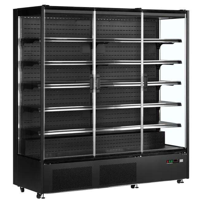 Bild 1: Nordcap Wandkühlregal mit 3 Drehtüren WKU 1870 BLACK