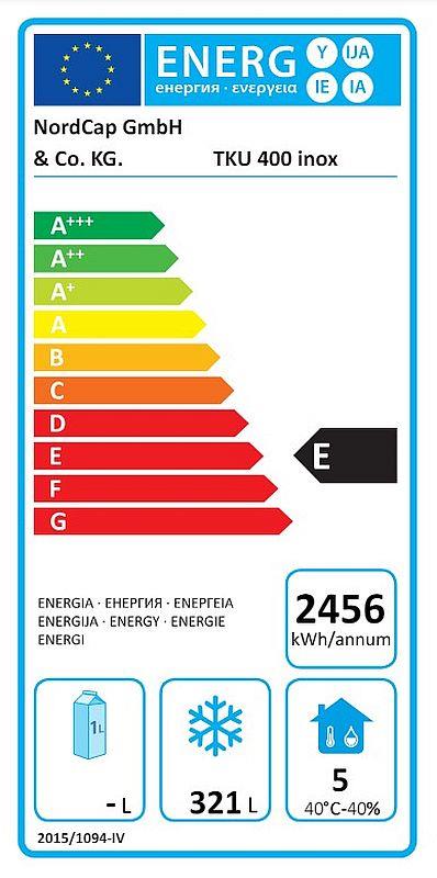 Bild 2: Nordcap EN1 Umluft-Gewerbetiefkühlschrank TKU 400 Inox