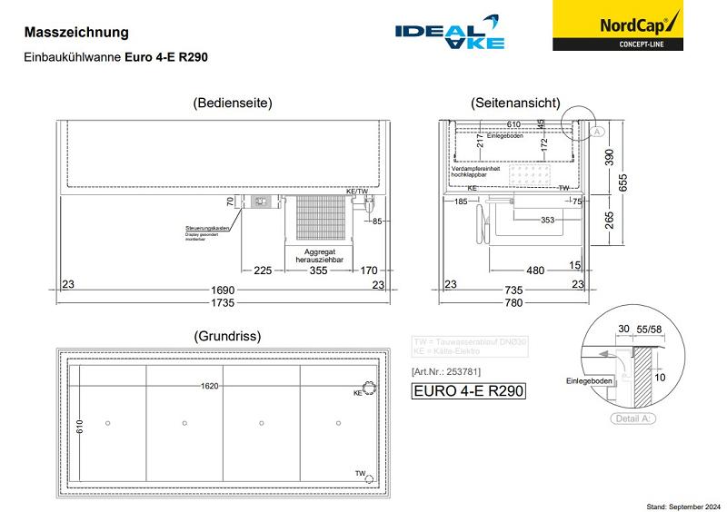 Bild 2: Nordcap Einbau-Kühlwanne (Umluftkühlung) EURO 4-E R290