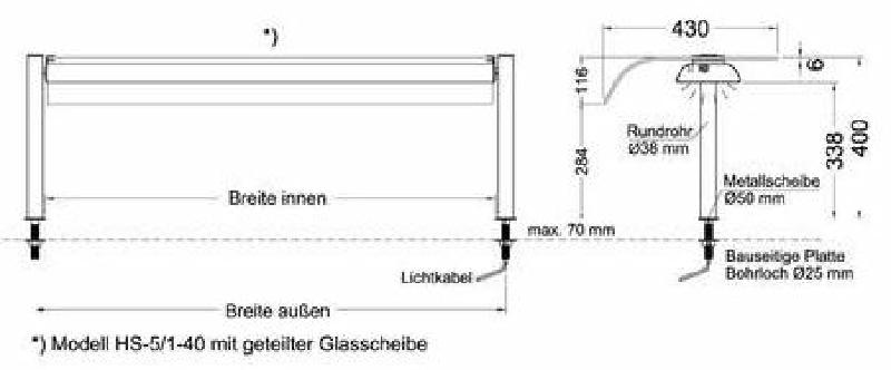 Bild 2: Nordcap Hustenschutz mit Beleuchtung HS 5/1-40