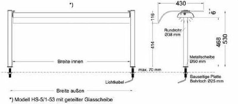Bild 2: Nordcap Hustenschutz mit Beleuchtung HS 4/1-53
