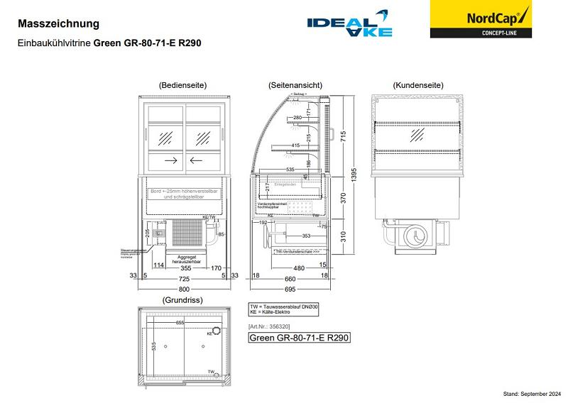 Bild 2: Nordcap Einbau-Kühlvitrine GLR 80-7