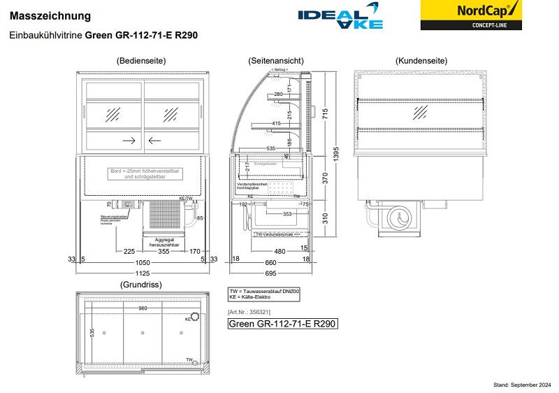 Bild 2: Nordcap Einbau-Kühlvitrine GLR 112-7