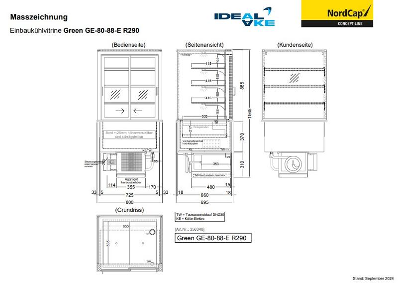 Bild 2: Nordcap Einbau-Kühlvitrine GLR 80-88