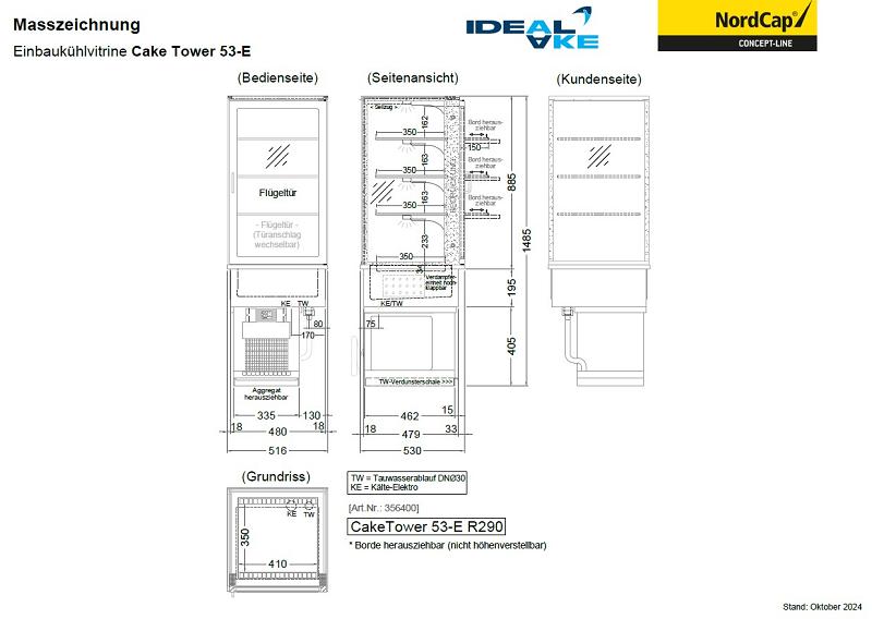 Bild 5: Nordcap Einbauvitrine CAKE TOWER 53-E