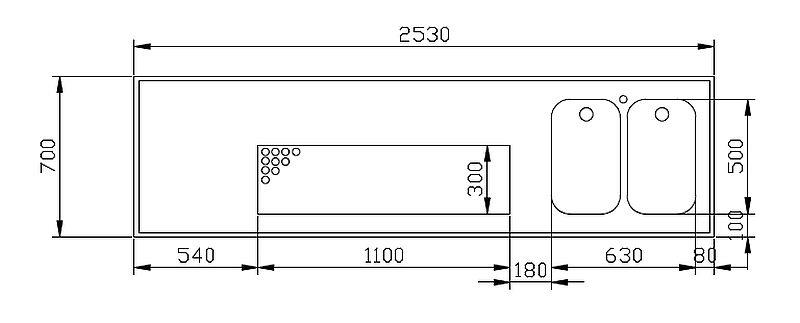 Bild 1: Nordcap Schanktischabdeckung  SAD 1950-2 CNS