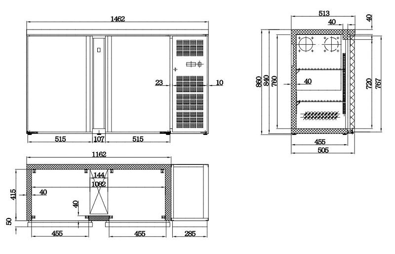 Bild 3: KBS Backbar Kühlschrank 150