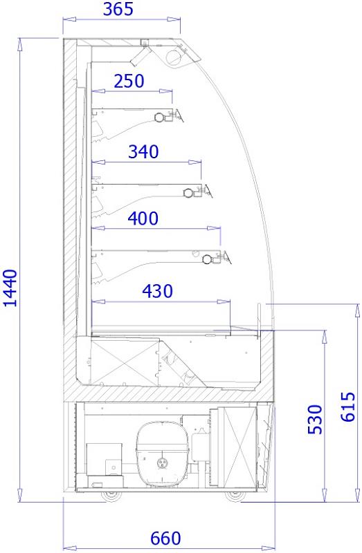Bild 4: KBS Wandkühlregal Luna 120 DP mit Schiebetüren