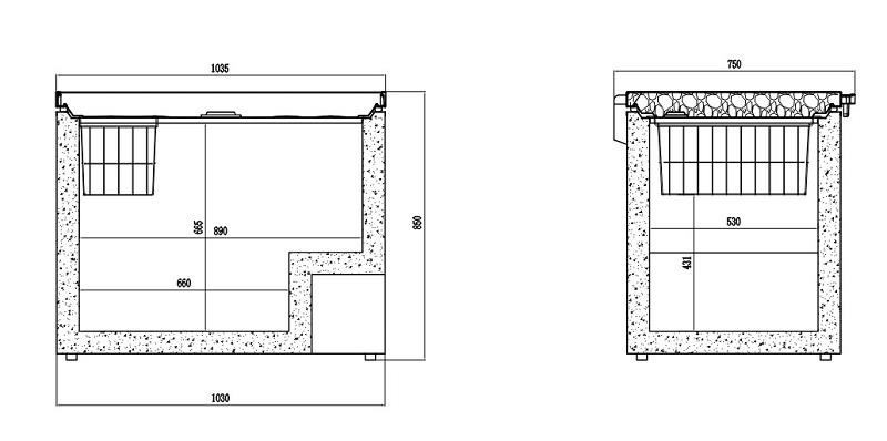 Bild 10: KBS 37 Tiefkühltruhe, mit Hebedeckel