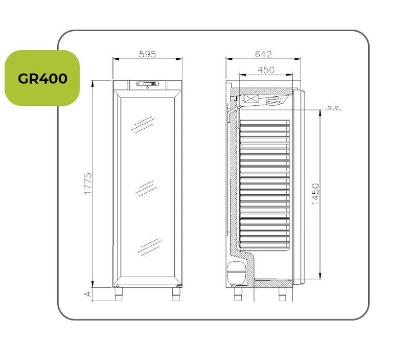 Bild 5: Gram G+ COMPACT GR400 G S - Edelstahl-Kühlschrank mit Glastür