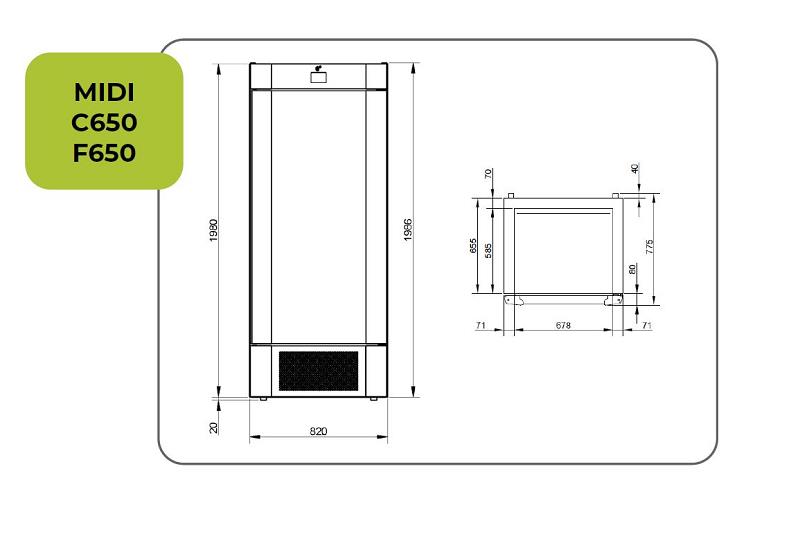 Bild 6: Gram G+ MAXI F650 Midi - Edelstahl-Tiefkühlschrank GN 2/1