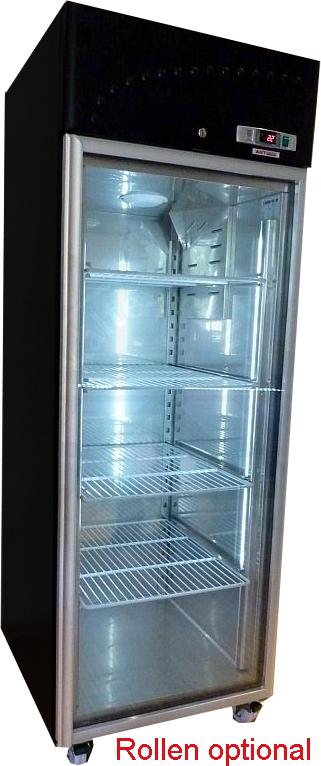 Bild 1: AHT Gewerbekühlschrank CM 700 SS BL GL schwarz mit Glastür