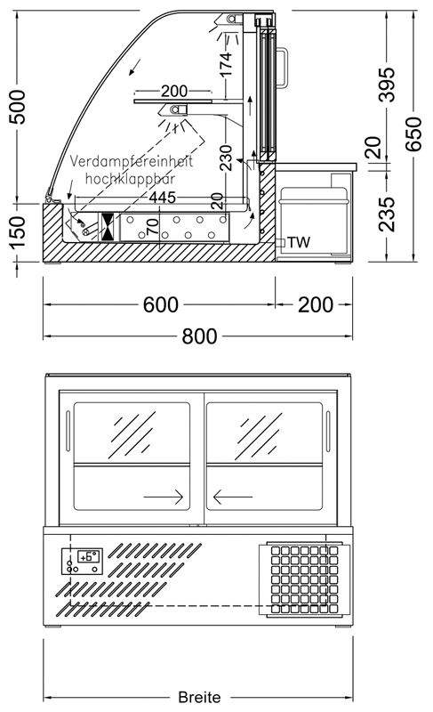 Bild 2: Nordcap Aufsatz-Kühlvitrine Gastro AR-80-65-E R290