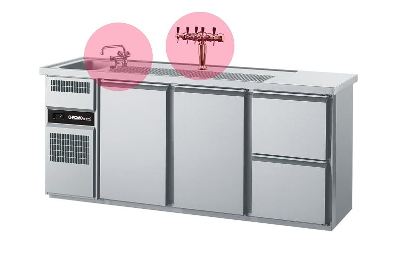 Bild 1: Chromonorm Getränketheke CGTM731L81-1/1/2