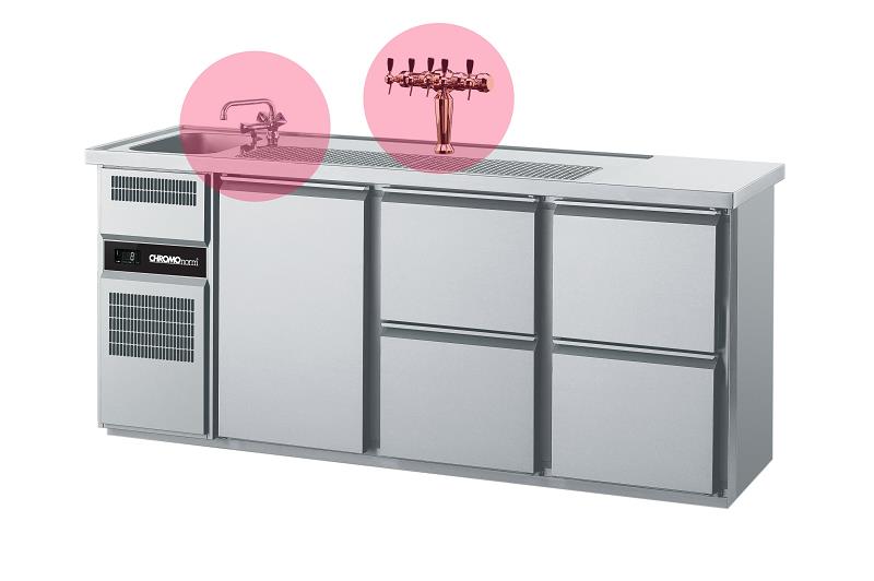 Bild 1: Chromonorm Getränketheke CGTM731L81-1/2/2