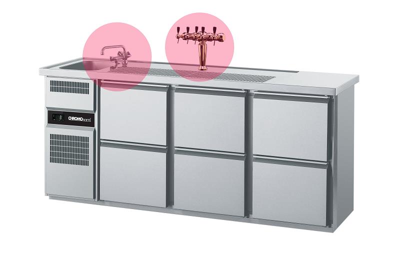 Bild 1: Chromonorm Getränketheke CGTM731L81-2/2/2
