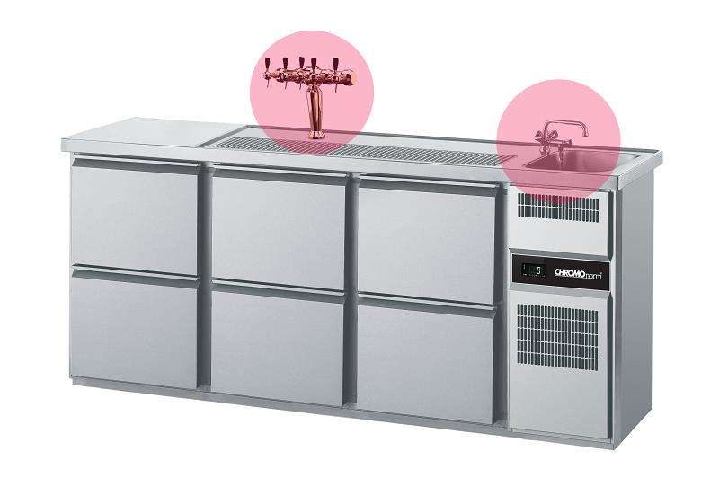 Bild 1: Chromonorm Getränketheke CGTM731R81-2/2/2