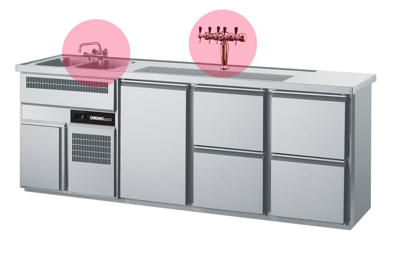 Bild 1: Chromonorm Getränketheke CGTM732L81-1/2/2