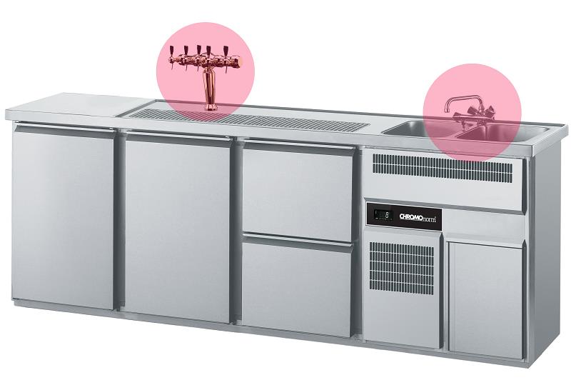 Bild 1: Chromonorm Getränketheke CGTM732R81-1/1/2