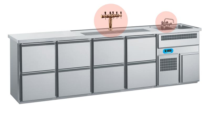 Bild 1: Chromonorm Getränketheke CGTM742R81-2-2-2-2