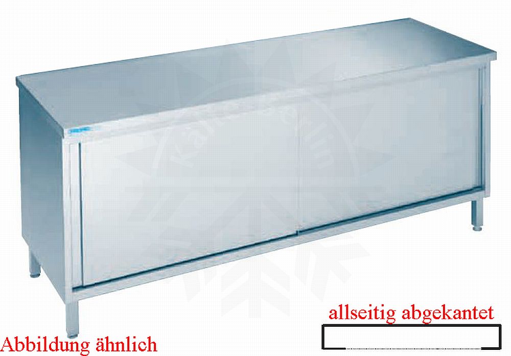 Bild 1: CNS Arbeitsschrank abgekantet T700 B1500 Schiebetüren