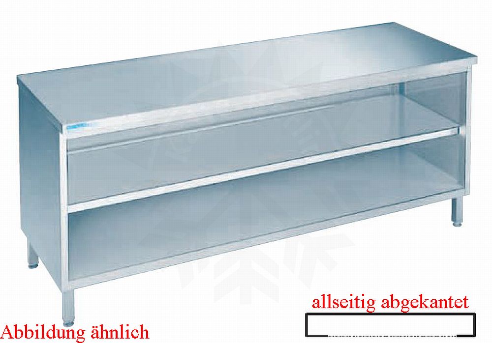 Bild 1: CNS Arbeitsschrank abgekantet T600 B1100 Boden und Fach