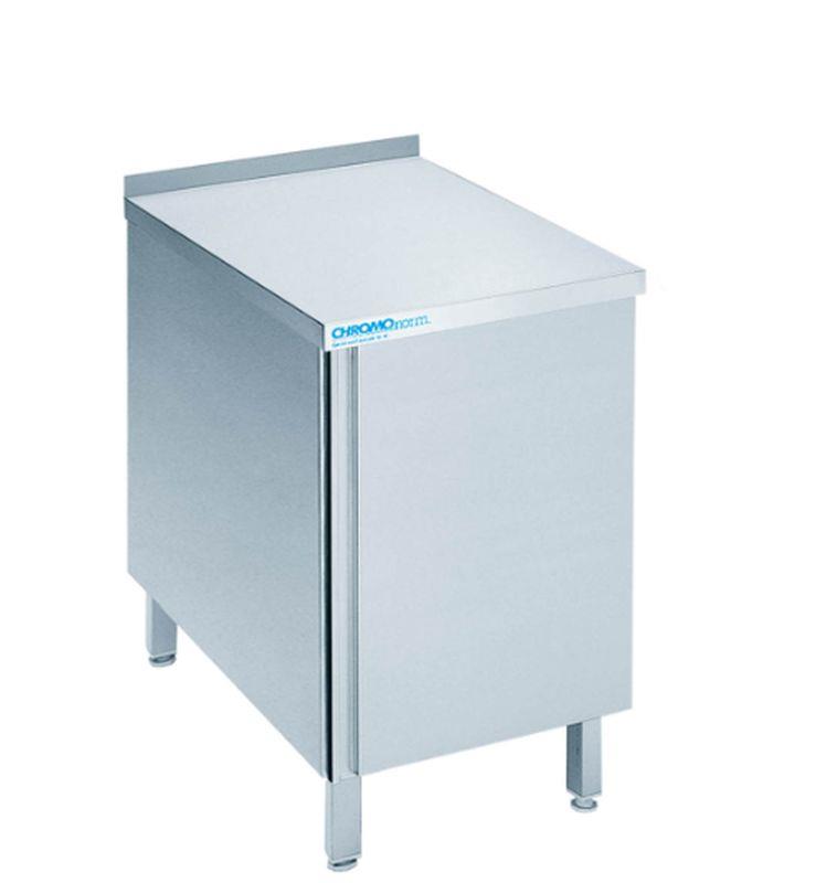 Bild 1: CNS Arbeitsschrank aufgekantet T600 B600 1 Drehtür