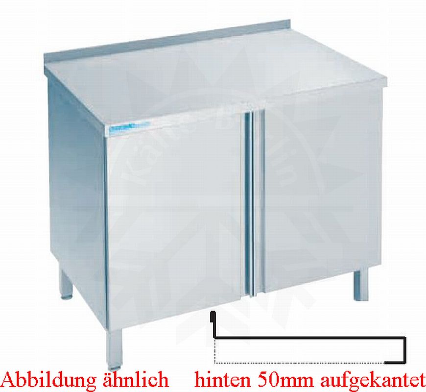 Bild 1: CNS Arbeitsschrank aufgekantet T600 B800 2 Drehtüren