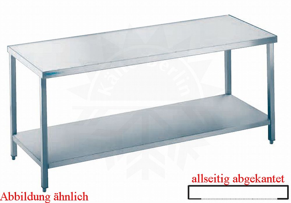 Bild 1: CNS Arbeitstisch abgekantet T600 B1800 mit Boden