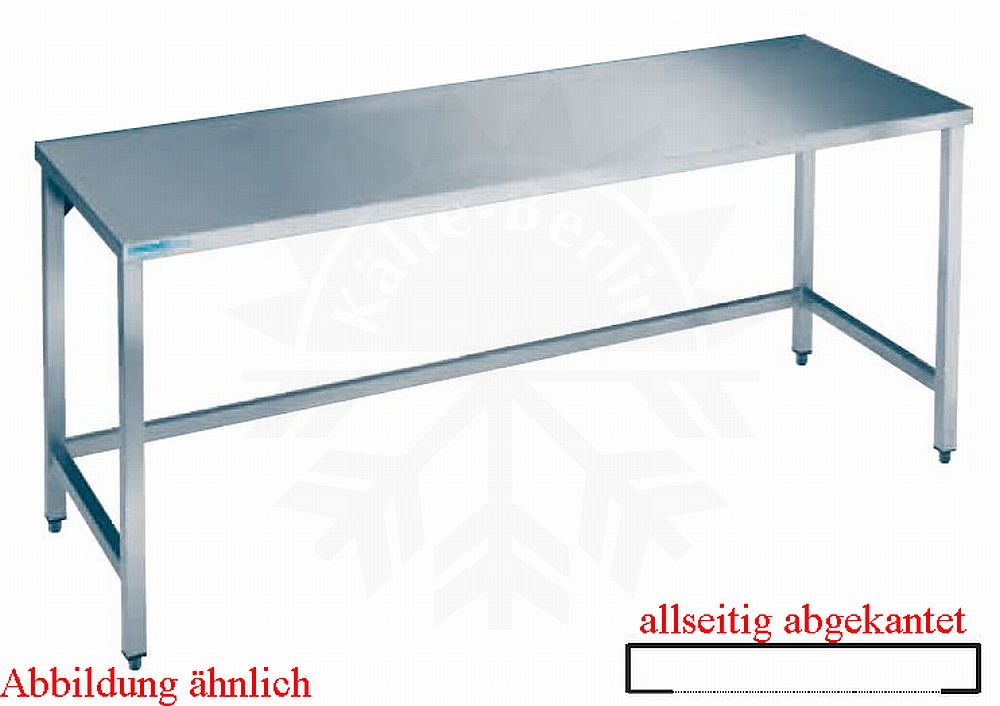 Bild 1: CNS Arbeitstisch abgekantet T700 B1200 ohne Boden
