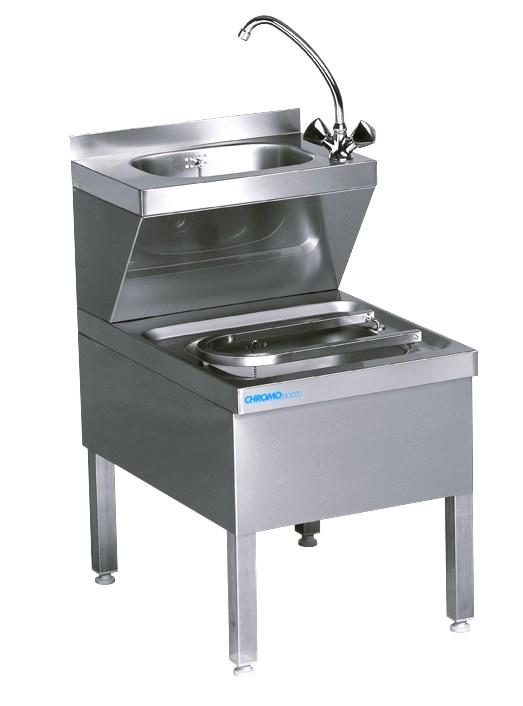 Bild 1: CNS Ausguss-Handwasch-Kombination mit Untergestell T700 B500