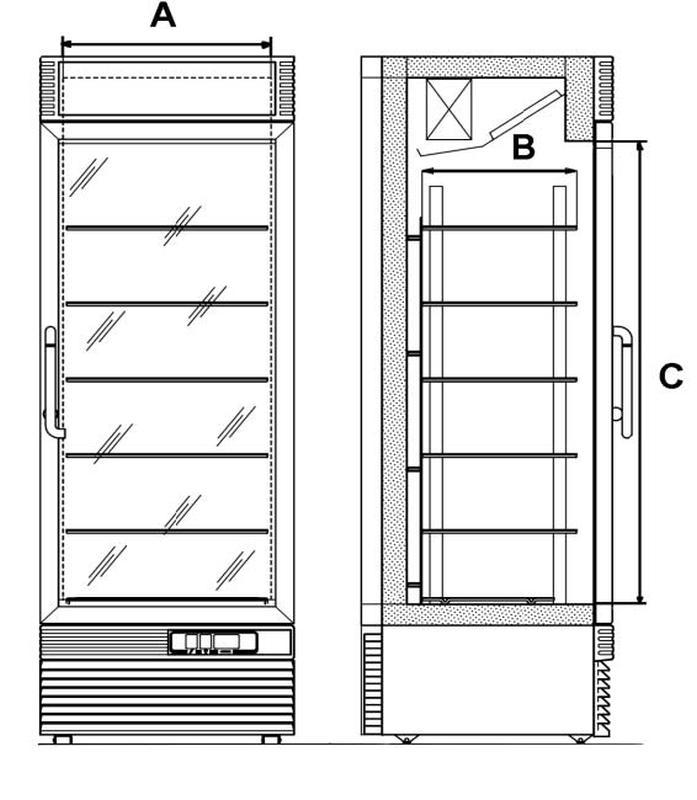 Bild 2: Iarp Kühlschrank mit Glastür und Leuchtaufsatz - Eis 42