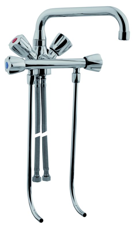 Bild 1: Einloch Mischbatterie für 2 Becken + Niederdruck