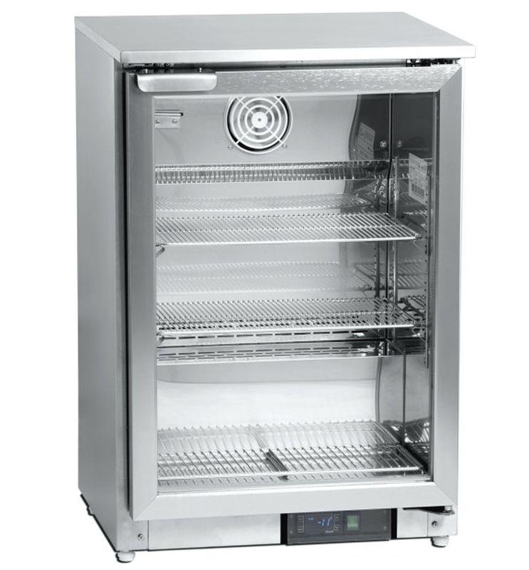 Bild 1: Esta Edelstahl Glastür Tiefkühlschrank GF 200 VSG