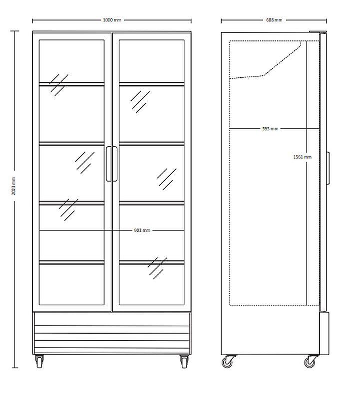 Bild 6: Esta Glastür Kühlschrank SD 826E-Black