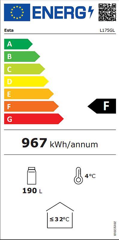 Bild 2: Esta Kühlschrank mit Glastür und Leuchtaufsatz - L 175 GLSS LED
