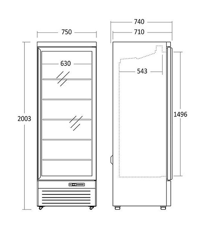 Bild 3: Esta Glastür Tiefkühlschrank DF-560BC-Black